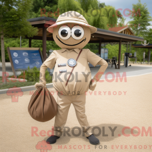 Tan Petanque Ball maskot...