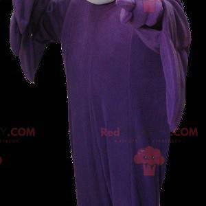 Mascotte d'oiseau de vautour violet et gris - Redbrokoly.com