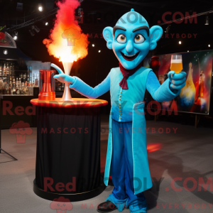 Cyan Fire Eater Maskottchen...