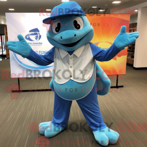 Sky Blue Turtle mascotte...