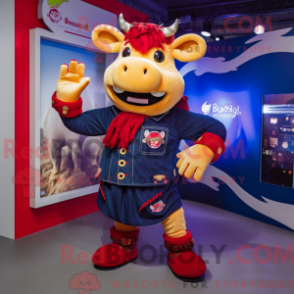 Fantasia de mascote REDBULL com macacão e broches - Mascote touro - REBROKO_334230 - RedBrokoly.com