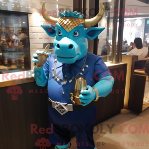 Blue Bull mascot costume...