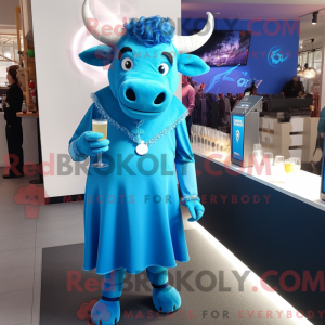 Blue Bull-maskotdraktfigure...