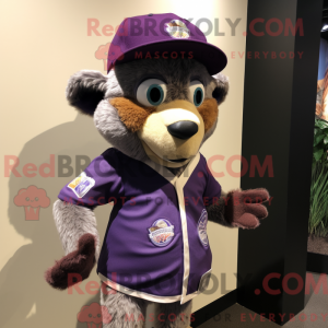 Lilla Lemur maskot kostume...