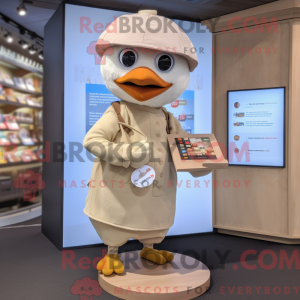 Beżowy høner maskot drakt...