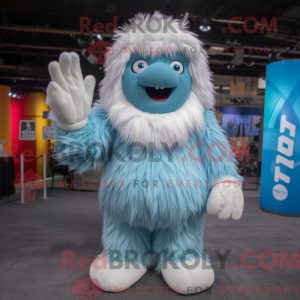 Sky Blue Yeti mascot...