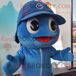 Blå guldfisk maskot kostume...