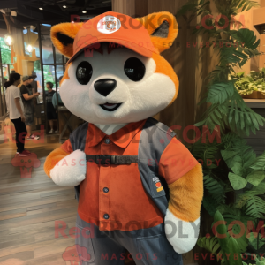 Orange rød panda maskot...