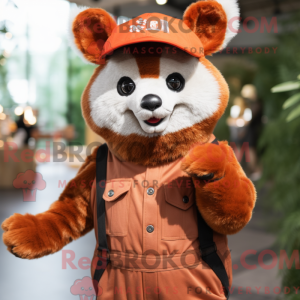 Oranje Rode Panda mascotte...