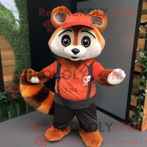 Oranje Rode Panda mascotte...