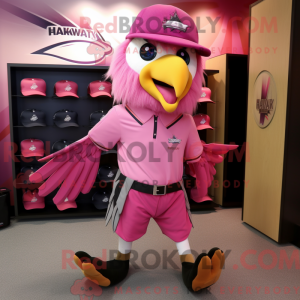 Pink Hawk-maskotdraktfigur...