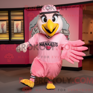 Pink Hawk-maskotdraktfigur...
