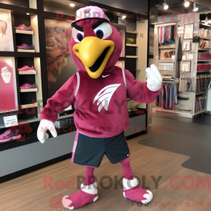 Pink Hawk-maskotdraktfigur...