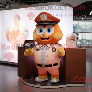 Peach Police Officer maskot...