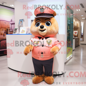 Peach Police Officer maskot...