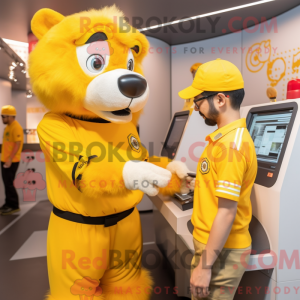 Yellow Tamer Lion mascot...