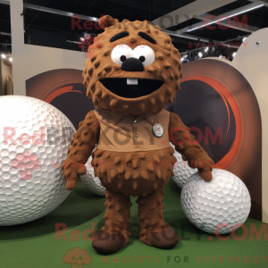 Brun golfbold maskot...
