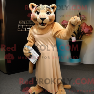 Tan Panther mascottekostuum...