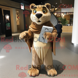 Tan Panther mascottekostuum...