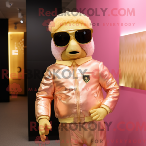 Guld Pink maskot kostume...
