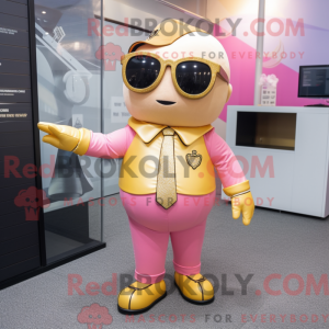 Goudroze mascottekostuum...