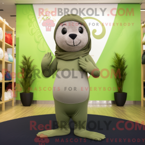 Olive Seal maskot kostume...