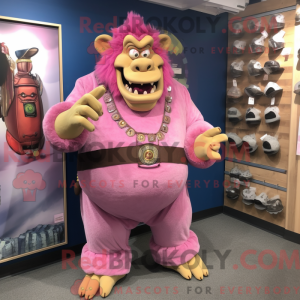 Rosa Ogre-maskotdraktfigur...