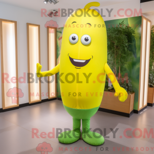 Gul agurk maskot drakt...