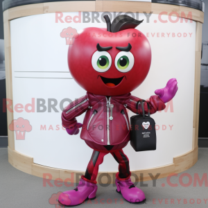 Magenta æble maskot kostume...