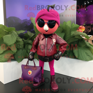 Magenta æble maskot kostume...