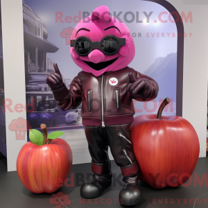 Magenta æble maskot kostume...