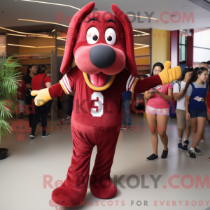 Maroon Hot Dogs mascot...