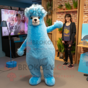 Sky Blue Alpaca mascotte...