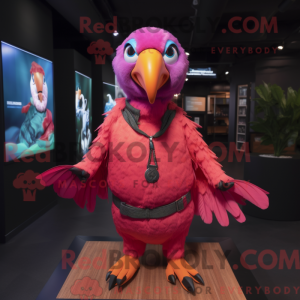 Roze Parrot mascottekostuum...