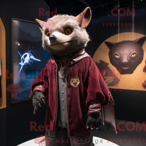 Maroon Bat mascottekostuum...