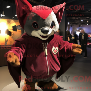 Maroon Bat mascottekostuum...