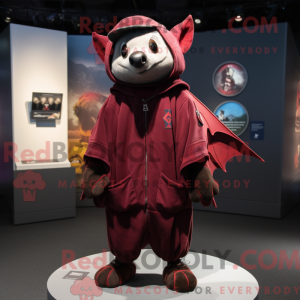 Maroon Bat maskot kostume...