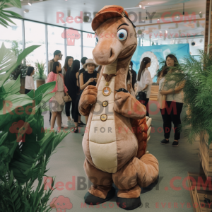 Brun Sea Horse maskot drakt...