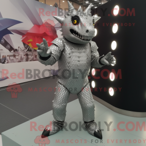Sølv Ankylosaurus maskot...
