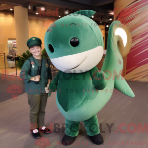 Forest Green Narwhal mascot...