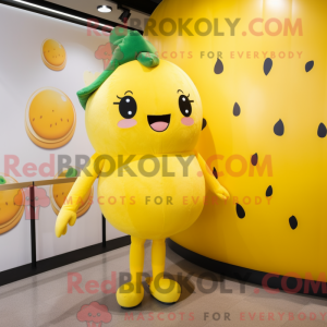 Geel meloen mascottekostuum...