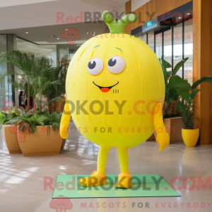 Gul melon maskot kostume...