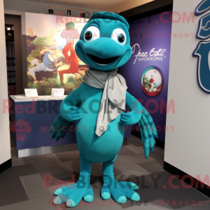 Teal Snake Maskottchen...