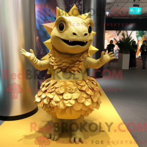 Guld Ankylosaurus maskot...
