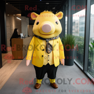 Geel Sow-mascottekostuum...