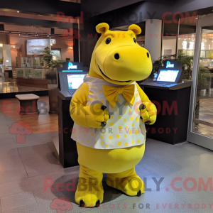Yellow Hippopotamus mascot...