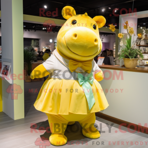 Yellow Hippopotamus mascot...