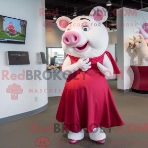 Magenta Pig Maskottchen...