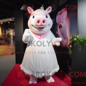 Magenta Pig-mascottekostuum...