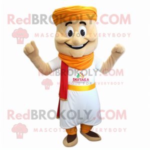 Cream Tikka Masala mascot costume character dressed with a Jeggings and Anklets